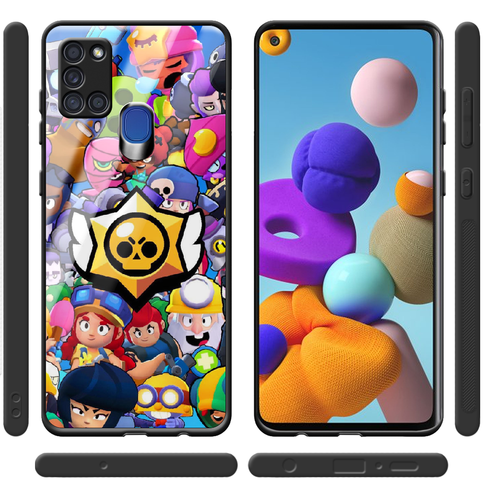 Чохол Boxface Samsung A217 Galaxy A21s Brawl Stars Чорний силікон зі склом (40006-up2389-40864) - фото 2