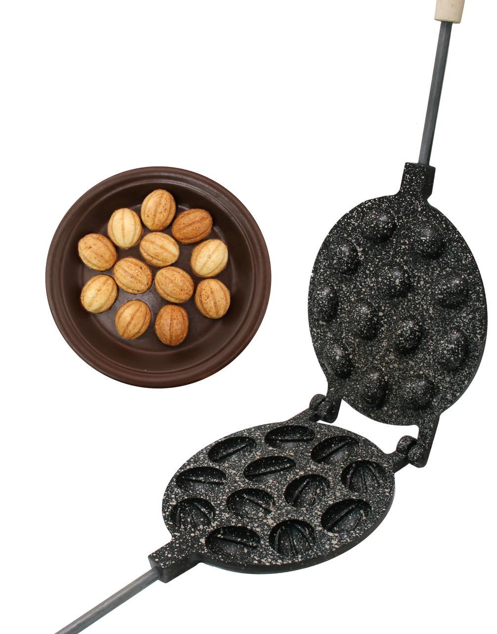 Форма для выпечки орешек на газу 12 половинок гранитное покрытие (23966148) - фото 2 Форма для выпечки орешек на газу 12 половинок гранитное покрытие (23966148) - фото 2