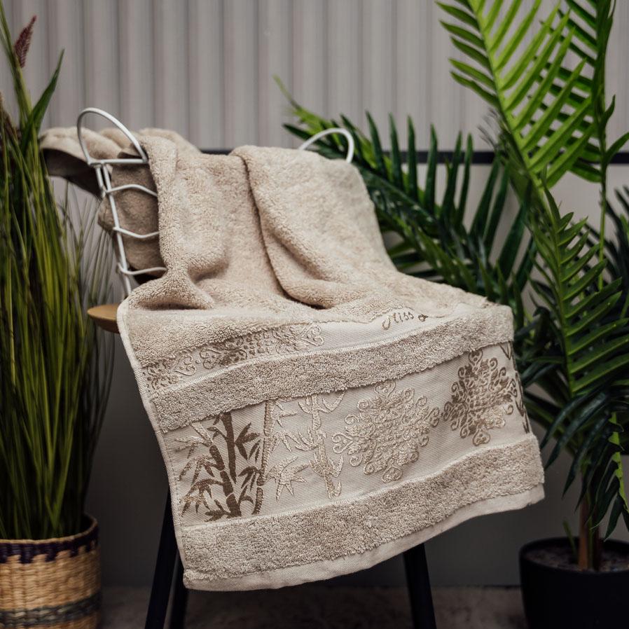 Полотенце для лица Бамбуковый шарм 100х50 см Светло-бежевый (87718)