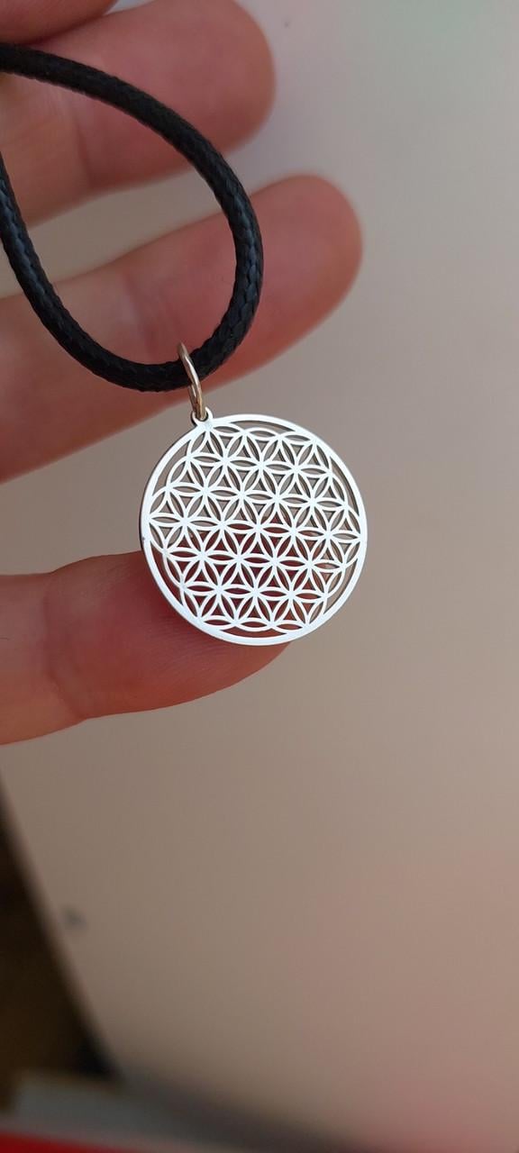 Кулон серебряный 925 пробы медальон Цветок жизни (2762192704) - фото 3