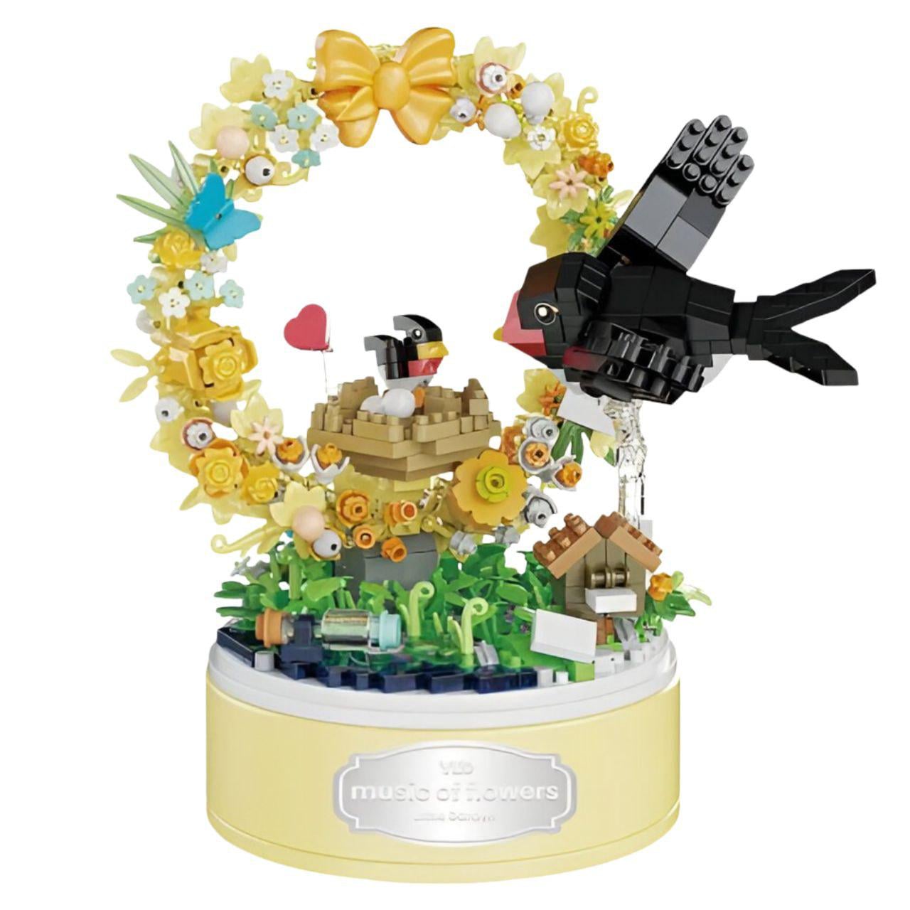 Конструктор Ласточка с цветами P1059 с музыкальным механизмом 723 дет. Желтый (32097617)
