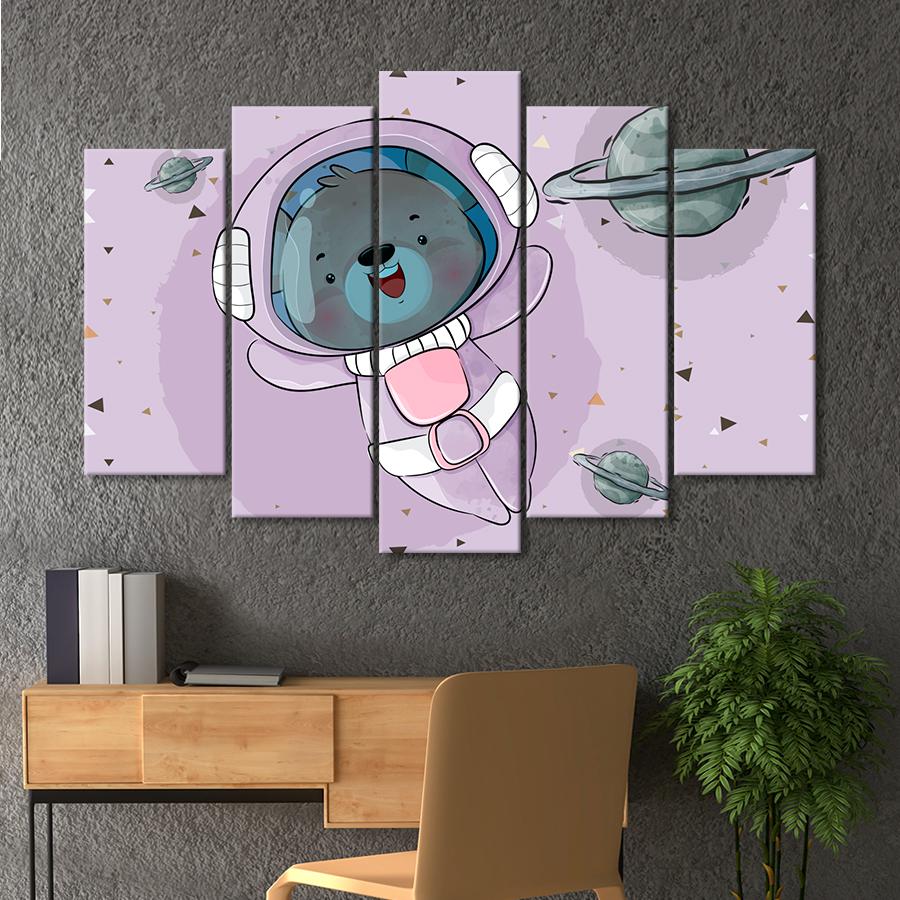 Картина в детскую комнату Коала в костюме космонавта 112x68 см (A1379-5)