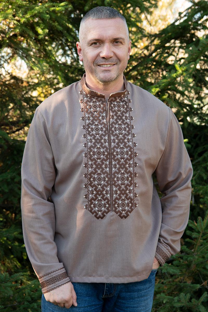 Вышиванка мужская натуральный лен 2XL (2424050179)