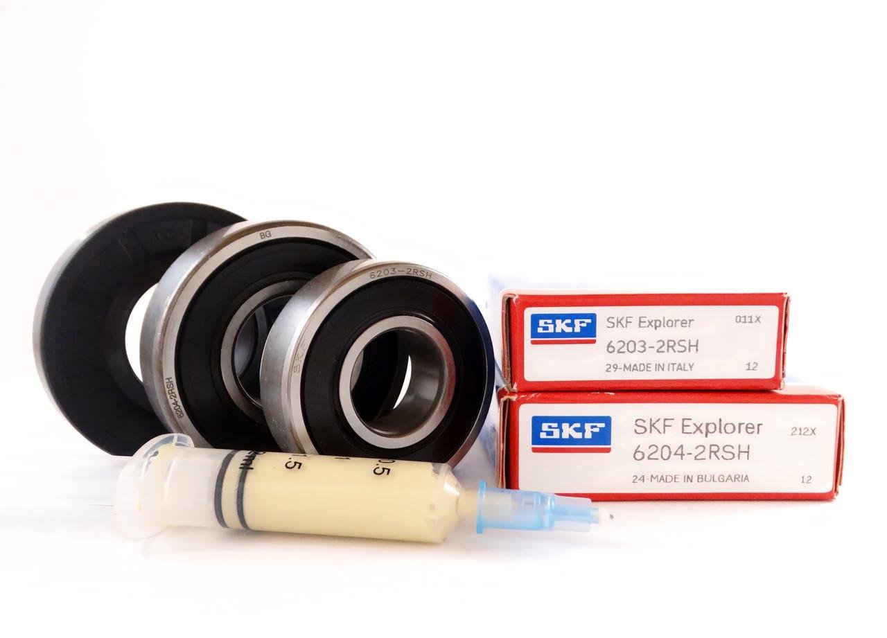 Подшипники SKF для стиральной машины Whirlpool 6203-6204 сальник 25х50х10 смазка 2 мл (p2347) Подшипники SKF для стиральной машины Whirlpool 6203-6204 сальник 25х50х10 смазка 2 мл (p2347)