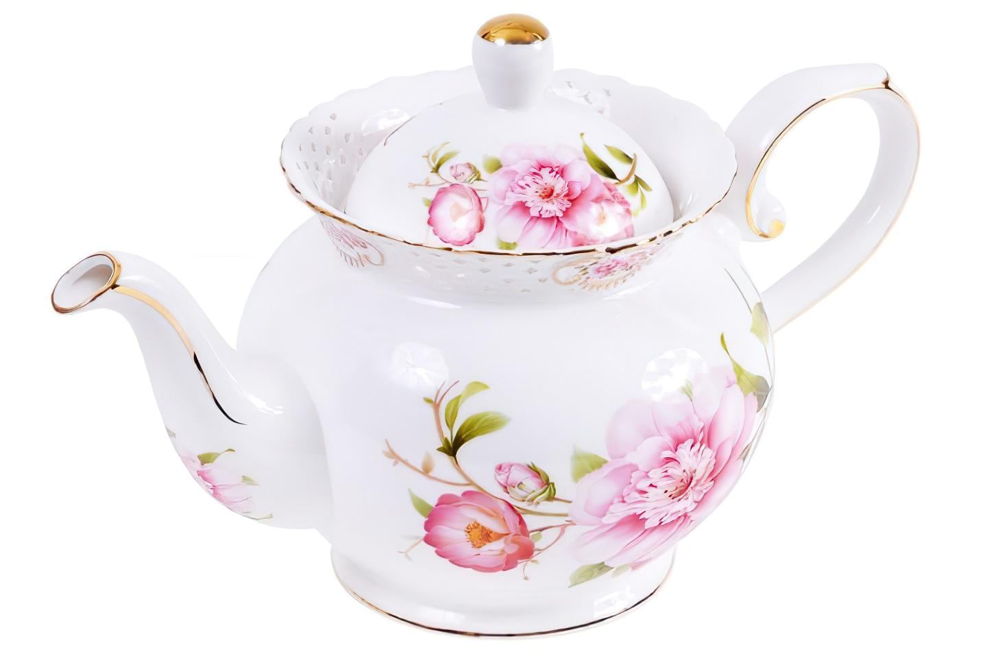 Чайник фарфоровый BonaDi 1200 мл Китайская роза (222-184)
