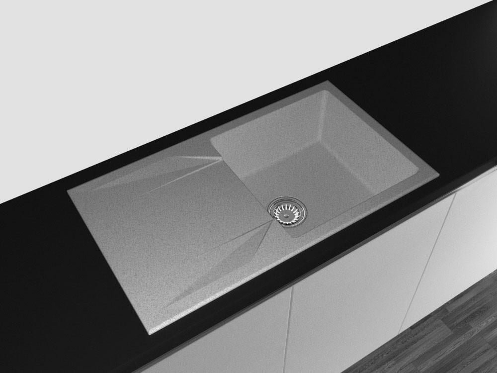 Мийка для кухніLexona Argo гранітна + кран Сірий (557) - фото 6 Мийка для кухніLexona Argo гранітна + кран Сірий (557) - фото 6