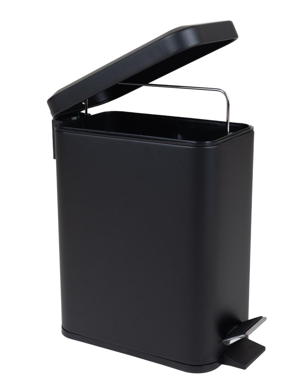 Мусорное ведро Zerix Sansa-TC0105 с плавным закрытием прямоугольное 5 л Черный (ZX5894) - фото 2 Мусорное ведро Zerix Sansa-TC0105 с плавным закрытием прямоугольное 5 л Черный (ZX5894) - фото 2