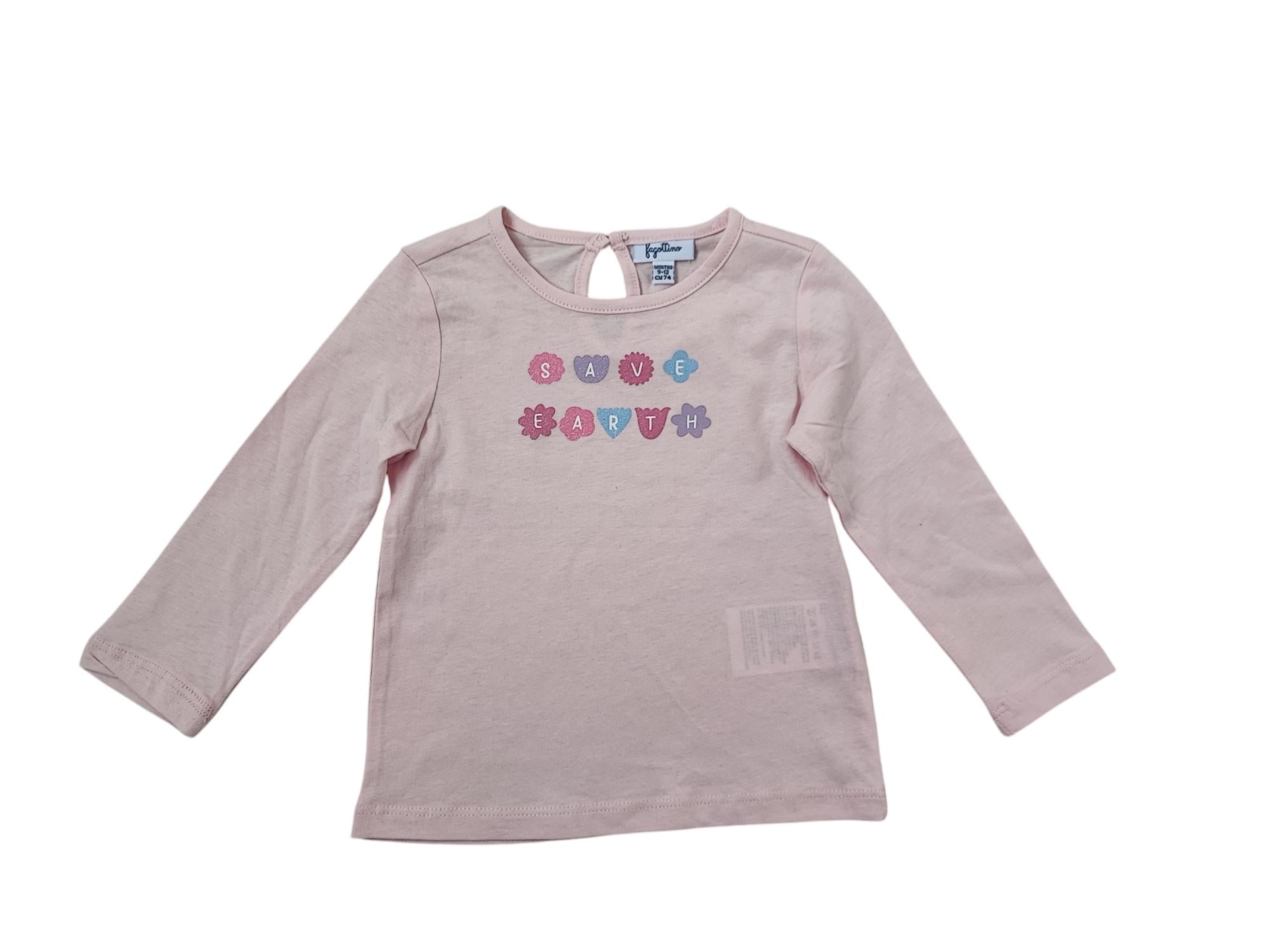 Лонгслів дитячий для дівчинки OVS 74 см Рожевий (0038)