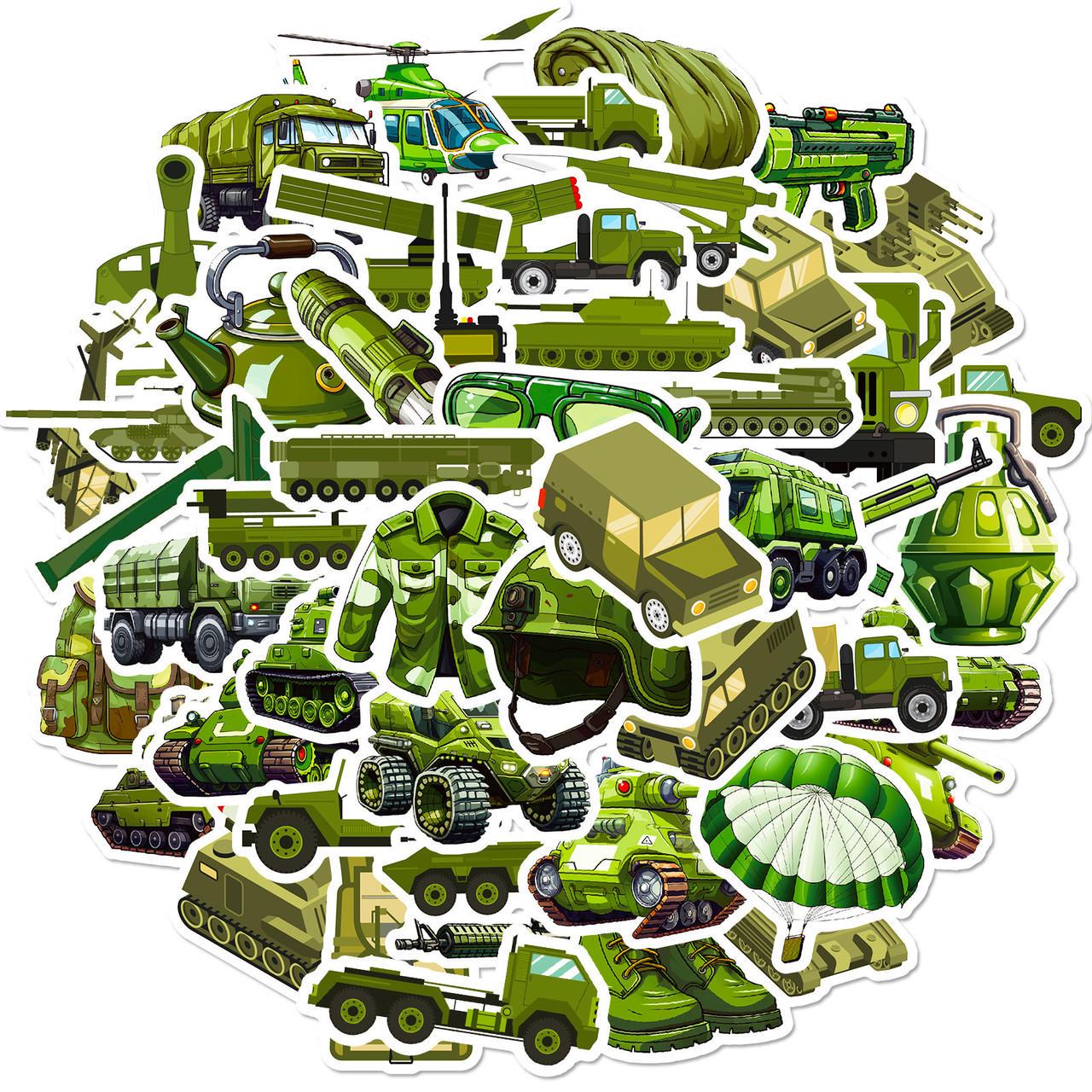 Набор наклеек Военные 6,5-2 см 50 шт. Зеленый (НА6520в55)