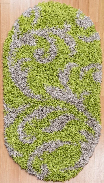 Ковер круглый высоковорсовый гипоаллергенный 50х80 см Зеленый (2817924038)