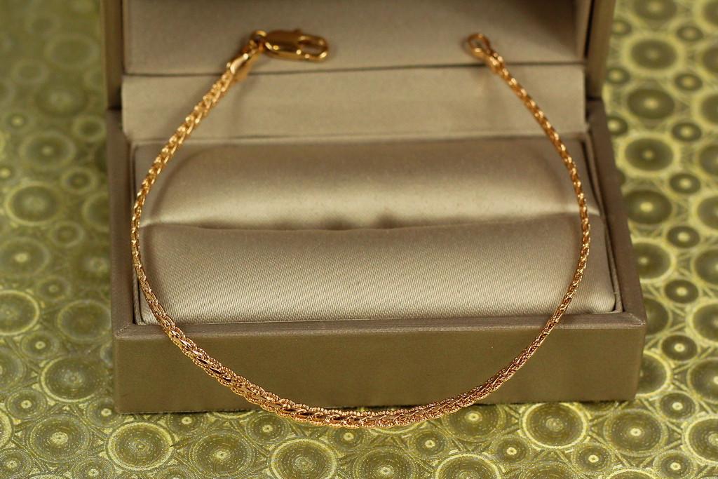 Браслет Xuping Jewelry Косичка 18 см х 2,5 мм Золотистый (2310703631)
