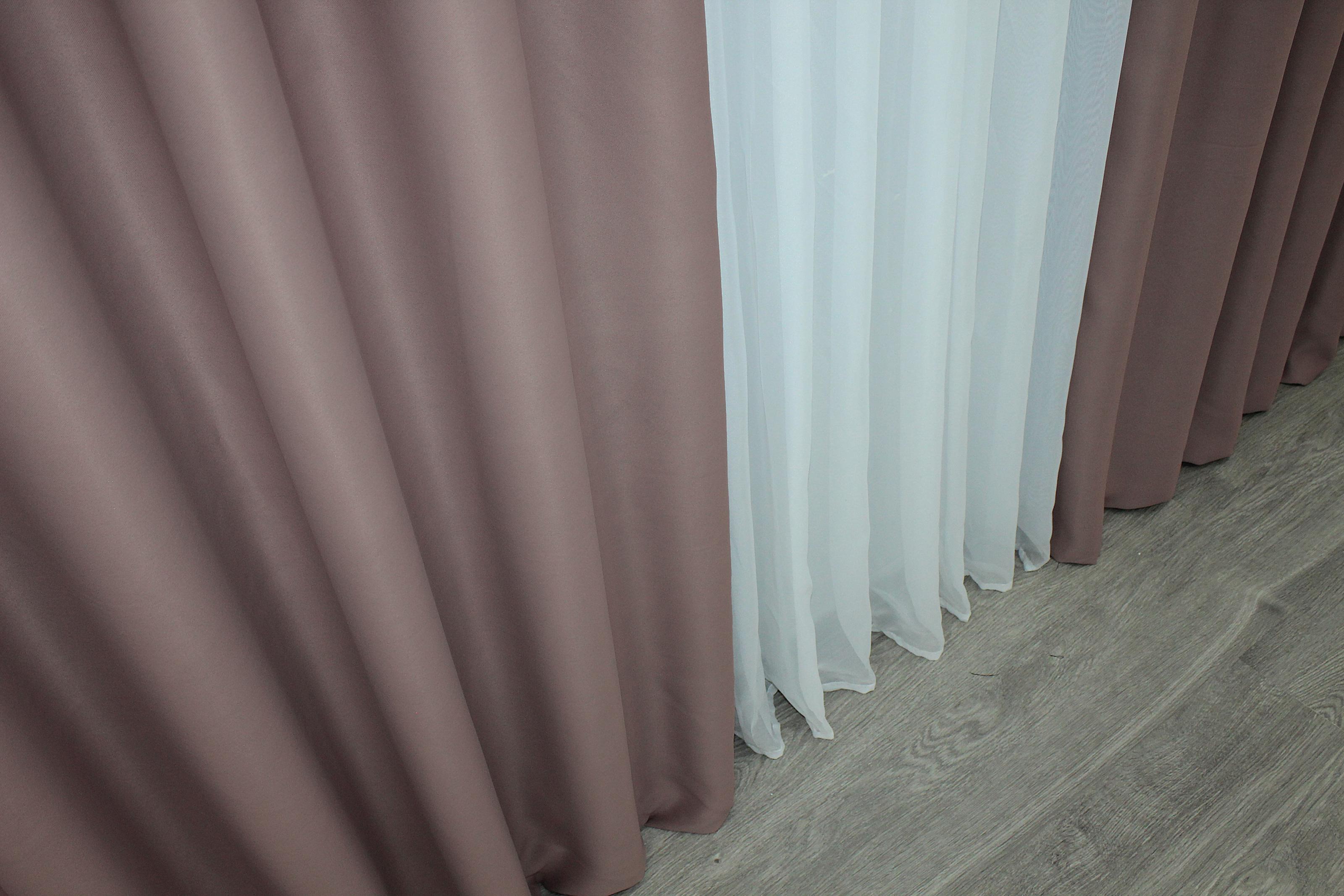 Комплект штор VR-Textil Bagema Rvs № 1245ш блекаут 150х270 см 2 шт. Пудровий (33-0062) - фото 7