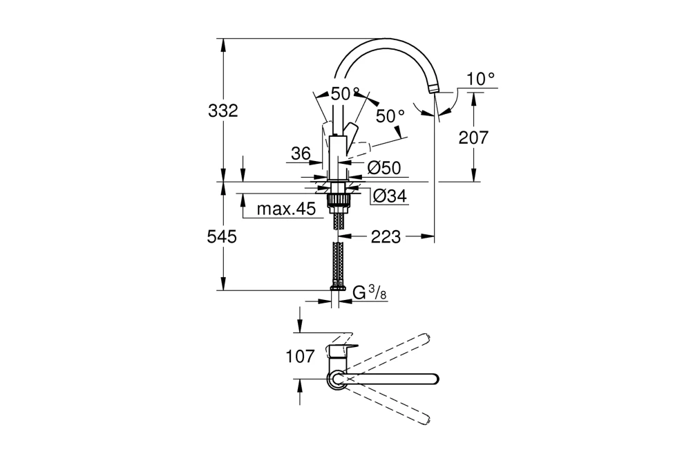 Змішувач для кухні Grohe QuickFix StartEdge 30529001 (374011) - фото 2