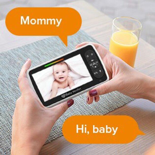 Відеоняня Baby Monitor SM-650 з 5-дюймовим ЖК-монітором датчиком звуку/нічне бачення/ бездротова/ поворотна радіоняня з портативним дисплеєм та вимірюванням температури - фото 7