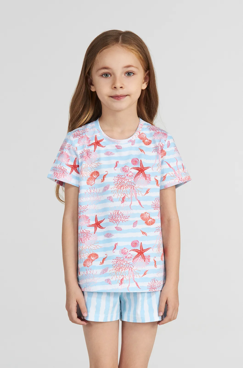 Пижама детская для девочек Ellen SEA 2070/07/01 110 см Голубой Пижама детская для девочек Ellen SEA 2070/07/01 110 см Голубой