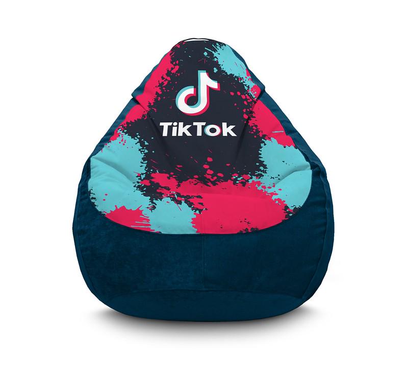 Кресло мешок iPuff Tik Tok Mega splash Dark blue Флок XXL 90х125 см Синий