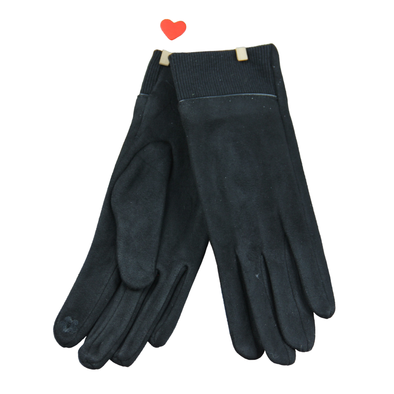 Перчатки женские сенсорные велюровые на флисе S-M (34082)