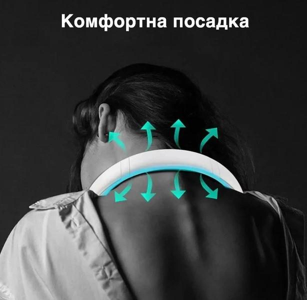 Вентилятор на шию портативний Neck Cooler з акумулятором 4000 mAh Білий (23645db3) - фото 5