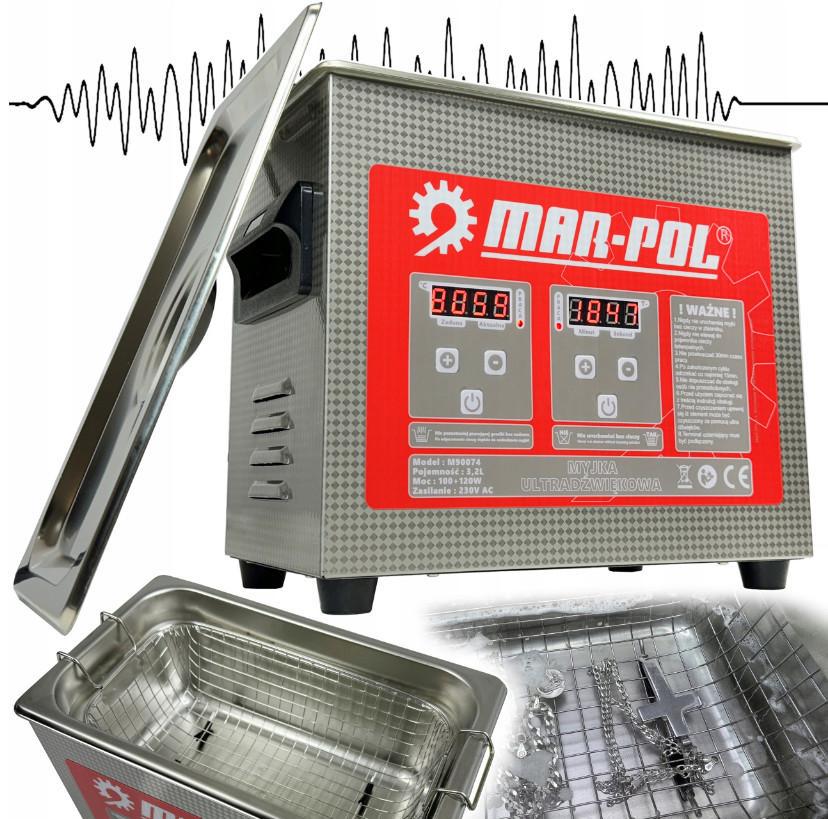 Ультразвуковая промышленная мойка Mar-Pol M90074 3,2 л 120 Вт 40 кГц (24213328) - фото 2
