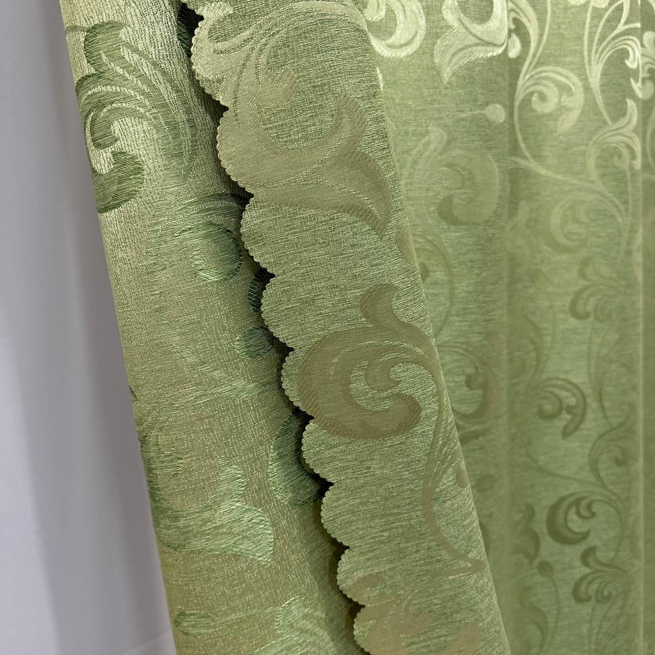 Штори Toscana жаккардові 1,5х2,7 м 2 шт. Салатовий - фото 7 Штори Toscana жаккардові 1,5х2,7 м 2 шт. Салатовий - фото 7