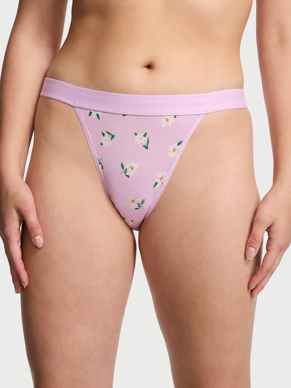 Трусики женские Victoria's Secret Logo Cotton Tanga L Фиолетовый (2377173433)