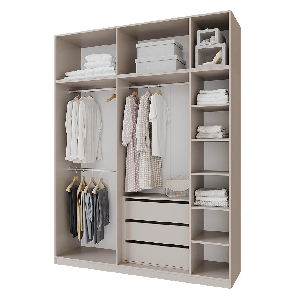 Шкаф распашной с тумбой и антресолью Меблітренд Чиназес Чита-2000.4 2000х500х2450 мм Кашемир (27438136) - фото 2 Шкаф распашной с тумбой и антресолью Меблітренд Чиназес Чита-2000.4 2000х500х2450 мм Кашемир (27438136) - фото 2