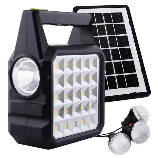 Фонарь кемпинговый портативный Gdtimes GD-105 LED с повербанком и солнечной панелью (8273)