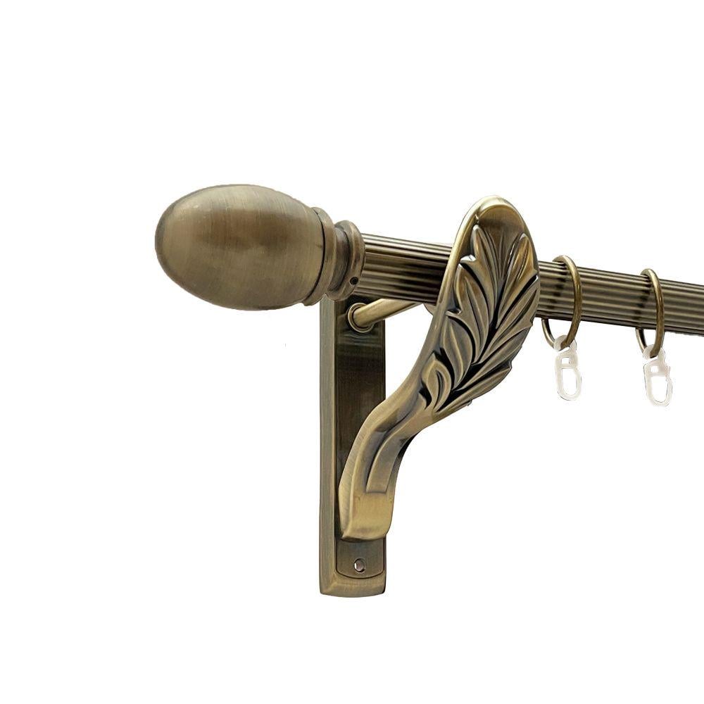 Карниз металлический Orvit Белуно однорядный ретро рифленая труба/кольцо металлическое Антик 25 мм 300 см (00-00016597)