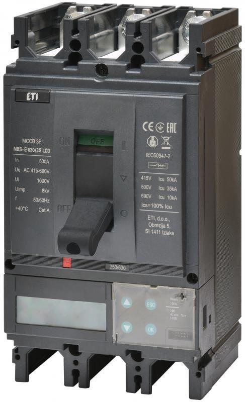 Автоматичний вимикач ETI NBS-E630/3S 3Р 630А 50кА LCD (4673147)