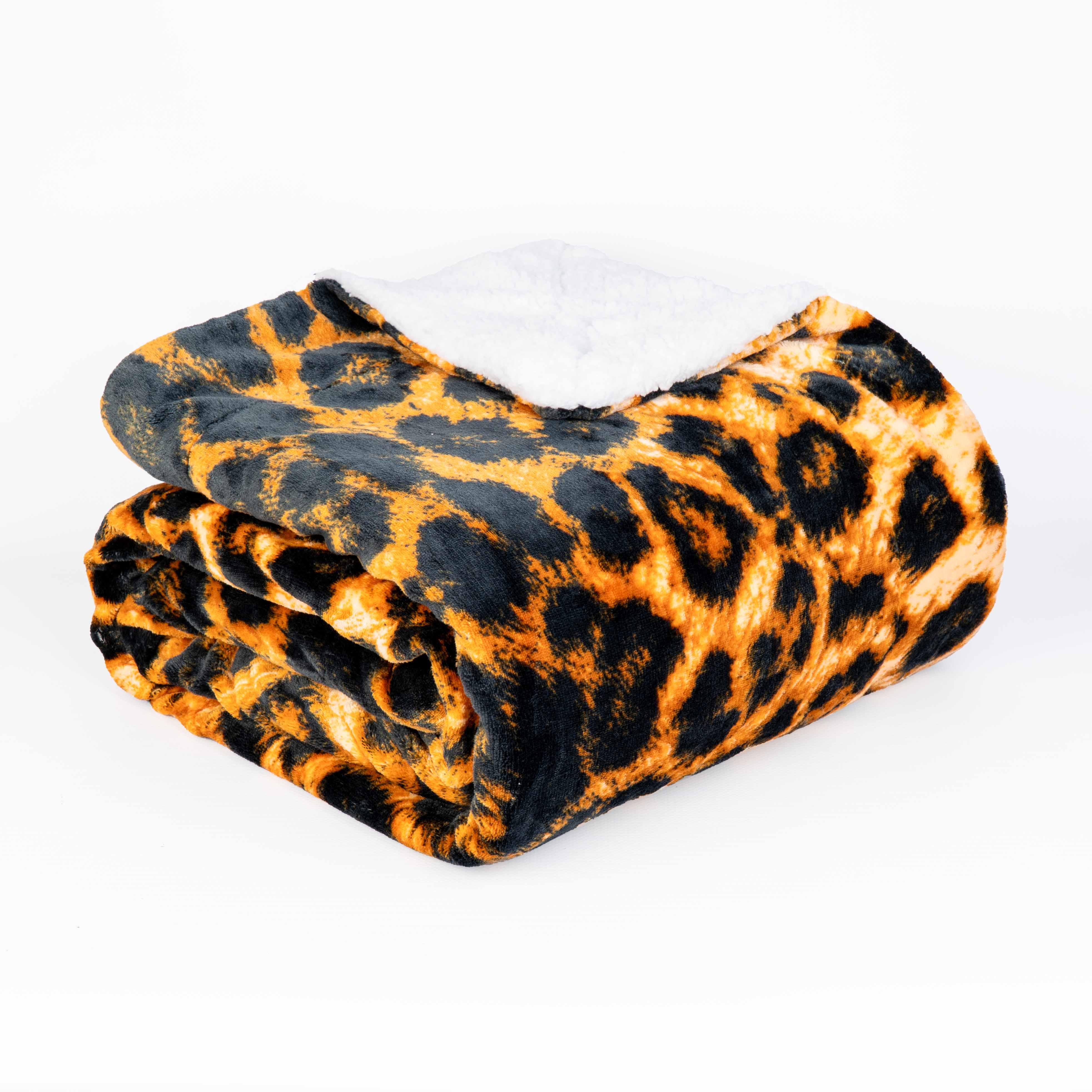Плед флисовый Love You с шерпой Леопард 150х200 см (ly9124)