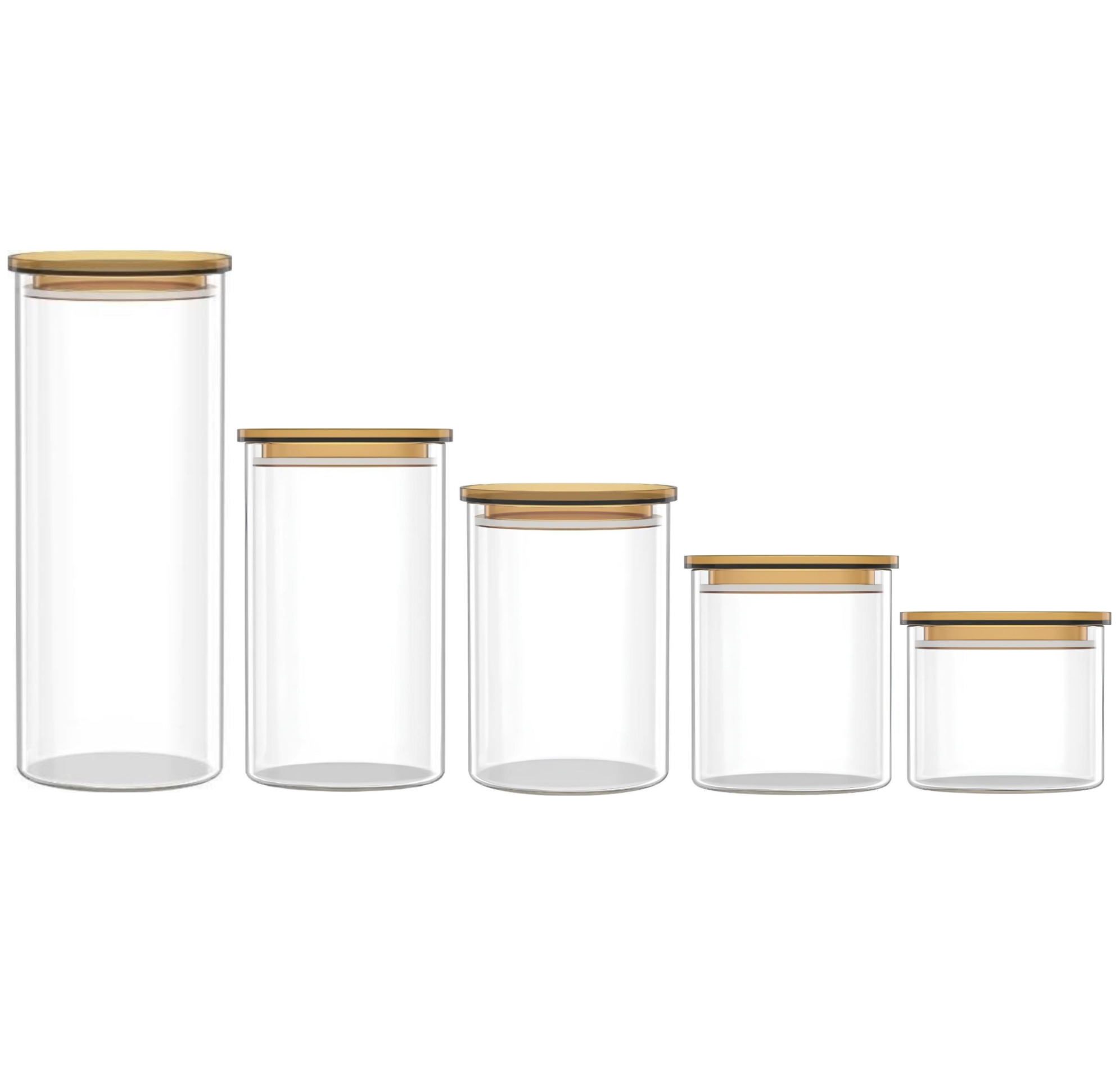Набір скляних банок для зберігання SFM Ardesto Fresh 500/700/900/1100/1600 мл 5 шт.