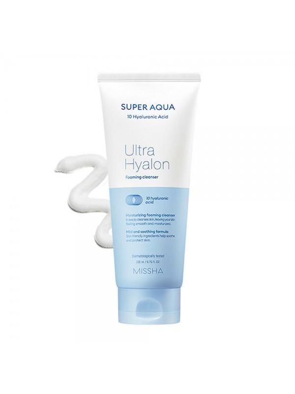Увлажняющая пенка для умывания с гиалуроновой кислотой Missha Super Aqua Ultra Hyalron Foaming Cleanser 200 мл (25810275)