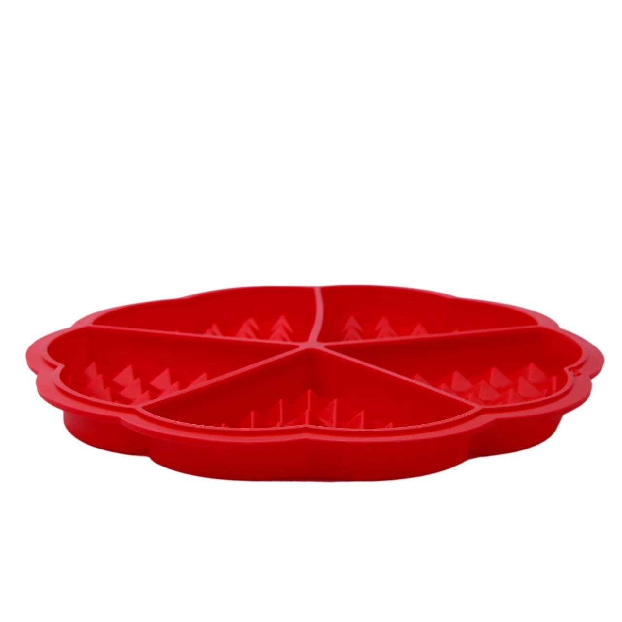 Форма силіконова для випічки Вафель у формі Серця 18 см Червоний (2356744415) - фото 4