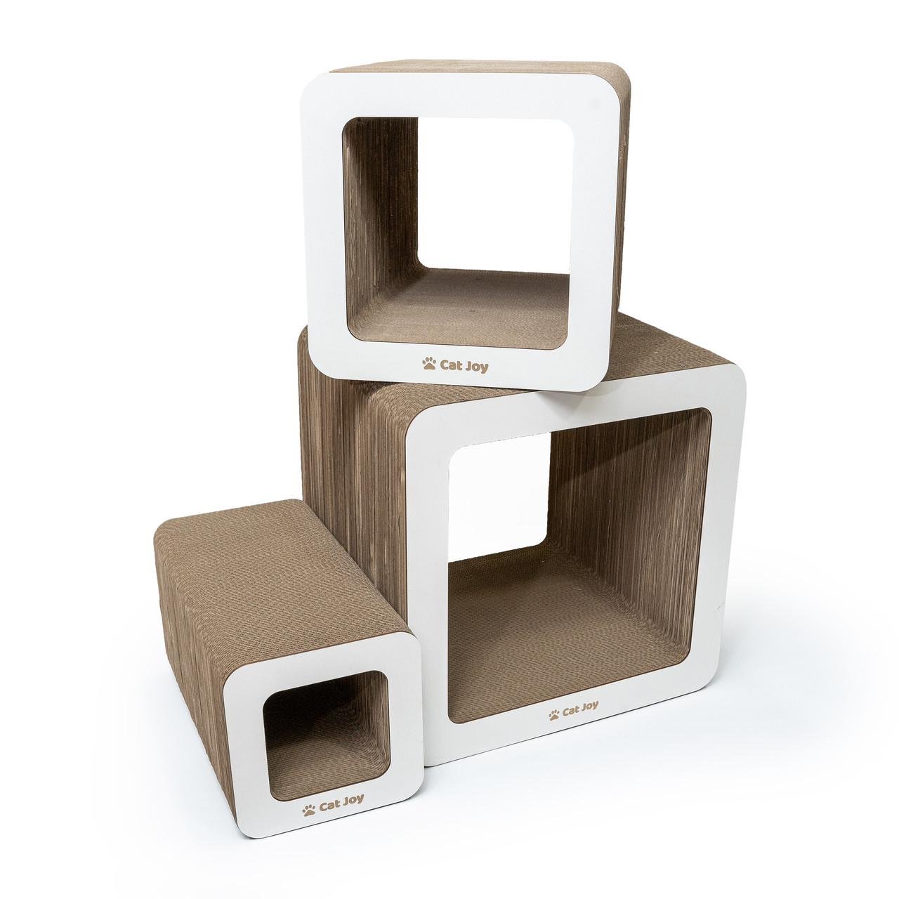Комплекс игровой для кошки Cat Joy из гофрокартона/дерева с когтеточкой Белый (1858008363)