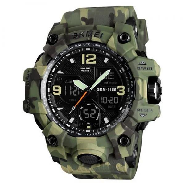 Часы военные мужские влагостойкие Skmei AberTime 1155B Military Green (1155B)