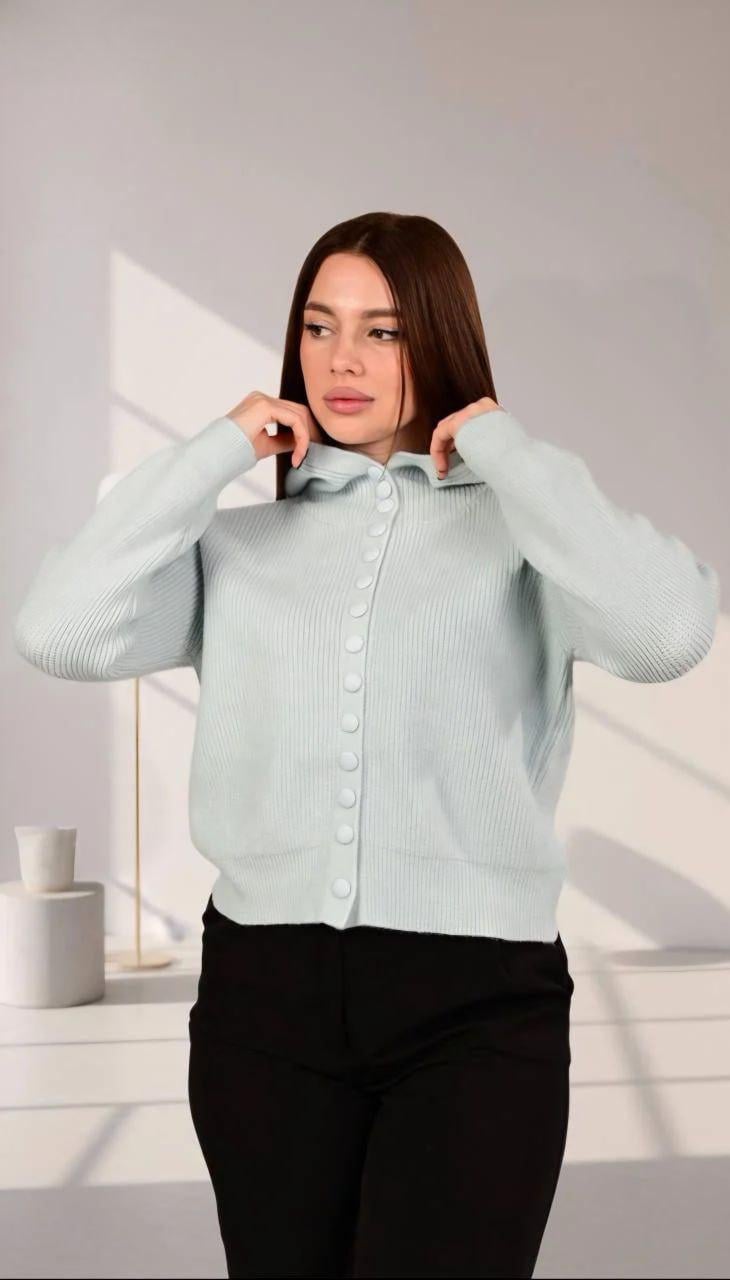 Кардиган женский вязаный с капюшоном на пуговицах one size (622-1)