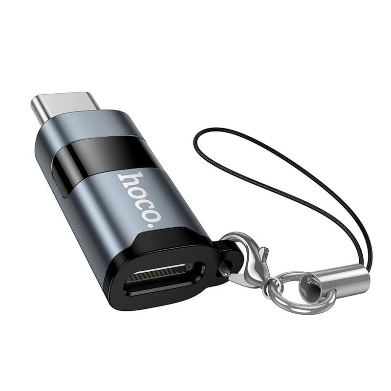 Переходник Hoco UA44A 100 Вт Type-C to Type-C с дисплеем Grey (19439)