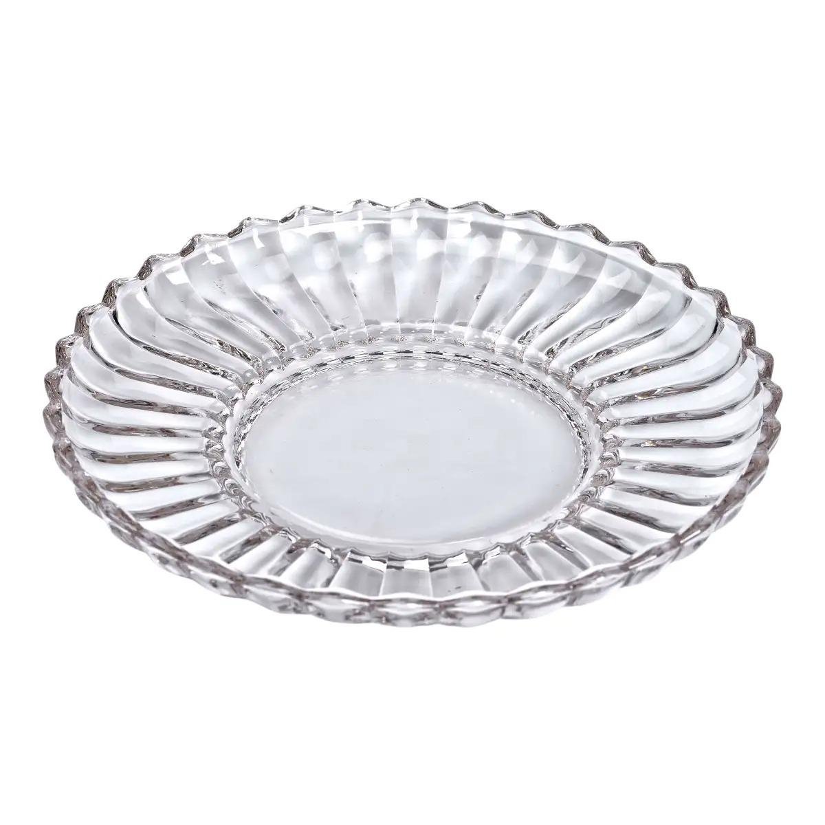 Блюдо сервировочное Flower из толстого стекла 28 см Прозрачный (HP-YH-32)