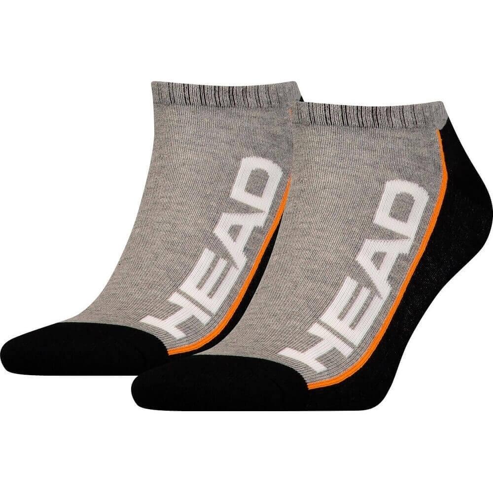 Носки Head STRIPE SNEAKER 2-PACK 781008001-235 2 пары р. 35-38 Серо-черно-оранжевый (57039-114)