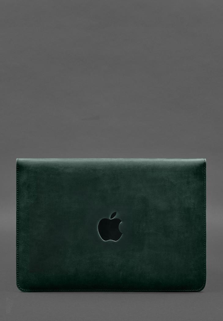 Чехол-конверт с клапаном кожа/фетр для MacBook 13" Crazy Horse Зеленый (A-028240) - фото 2 Чехол-конверт с клапаном кожа/фетр для MacBook 13" Crazy Horse Зеленый (A-028240) - фото 2
