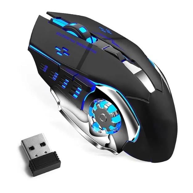 Мышь игровая беспроводная Bluetooth с аккумулятором и RGB-подсветкой (1105)
