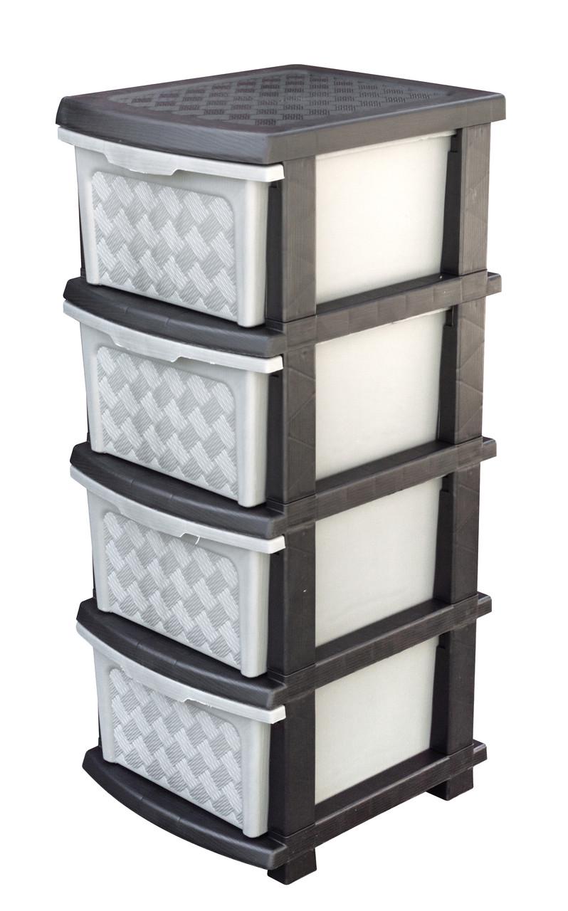 Комод пластиковый R-Plastic 04015 Компак на 4 ящика 86x40x34 см Серо-черный (2587335736) Комод пластиковый R-Plastic 04015 Компак на 4 ящика 86x40x34 см Серо-черный (2587335736)