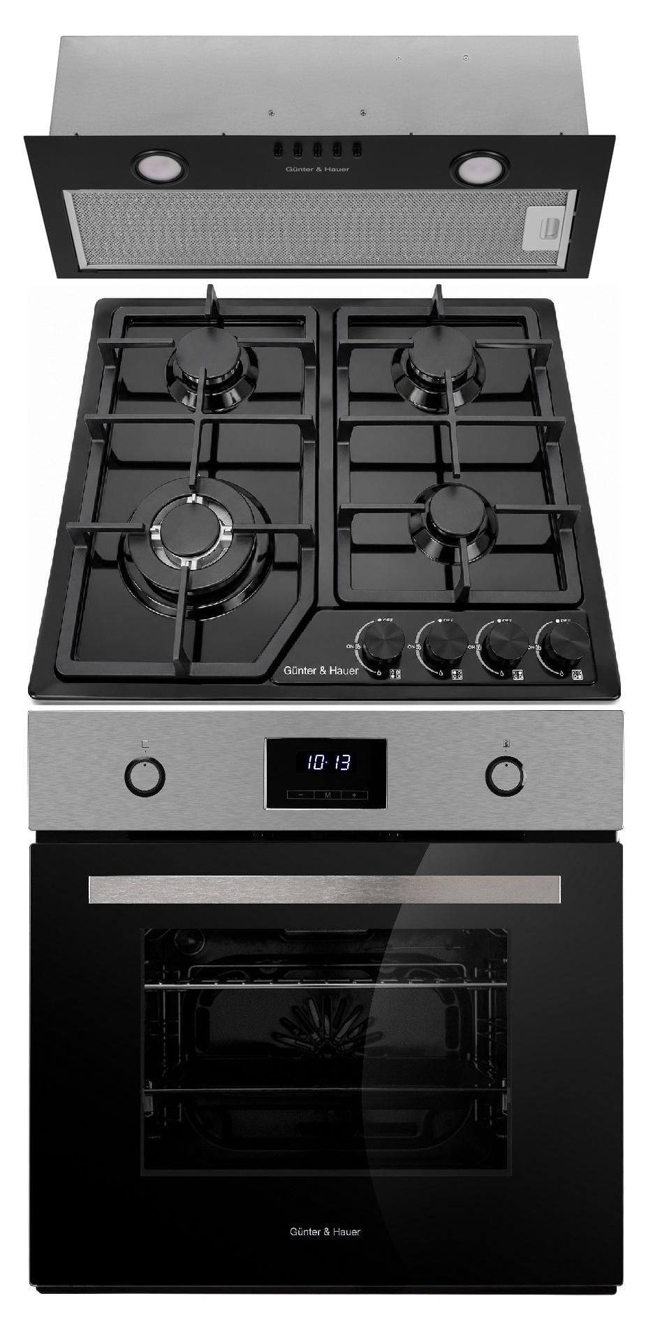 Шафа духова Gunter&Hauer EOM 857 BTELз варильною поверхнею газовою Gunter&Hauer GH 609 B та витяжкою ATALA 60 BL