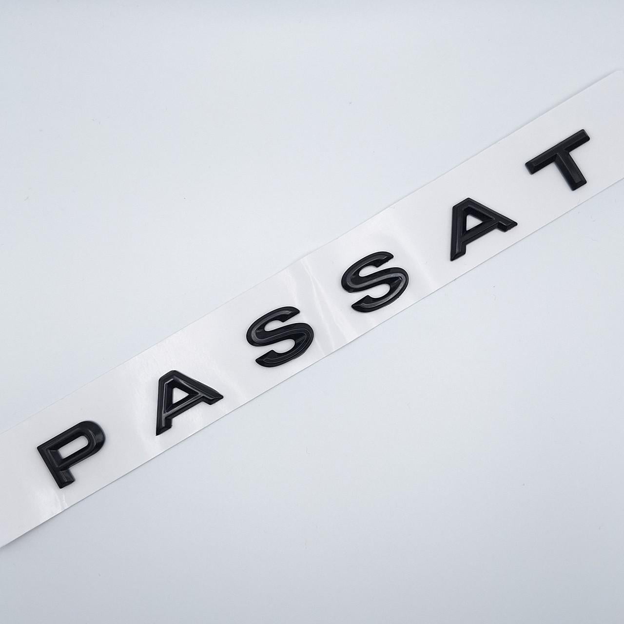 Эмблема надпись Passat Volkswagen ABS 19,5х1,5 см Черный глянцевый (2036304835)