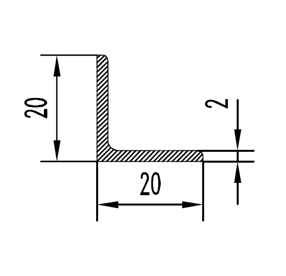Кутник алюмінієвий 20х20х2 мм б.п. - фото 3