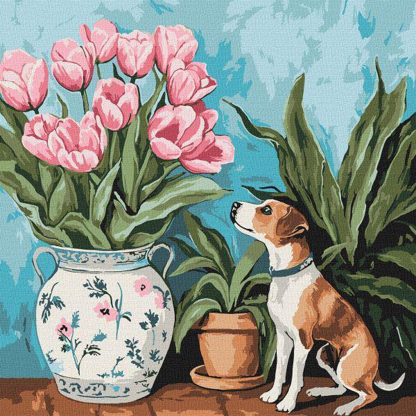 Картина по номерам Ideyka Очаровательные тюльпаны 40x40 см (Id-KHO6776)