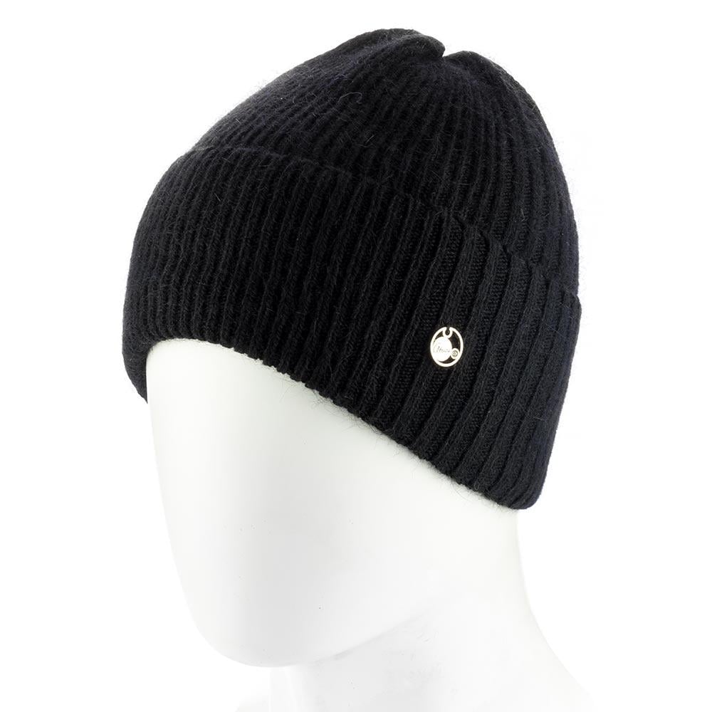 Шапка женская ангоровая сверху собрана Atrics WH909 утепленная флисом с отворотом Черный - фото 1 Шапка женская ангоровая сверху собрана Atrics WH909 утепленная флисом с отворотом Черный - фото 1