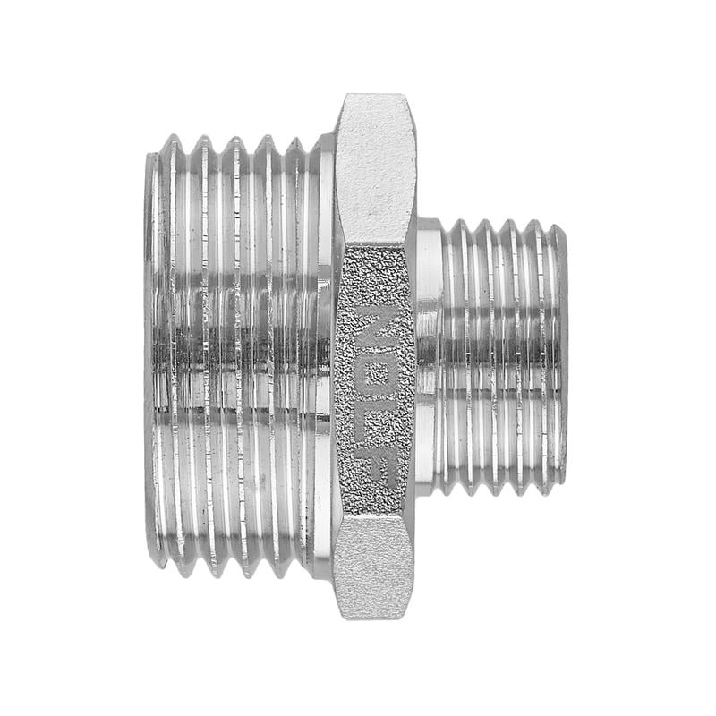 Ниппель редукционный Nolf NFC.N0610-N 1x1/2" наружная резьба из никелированной латуни (OL-NF3084)