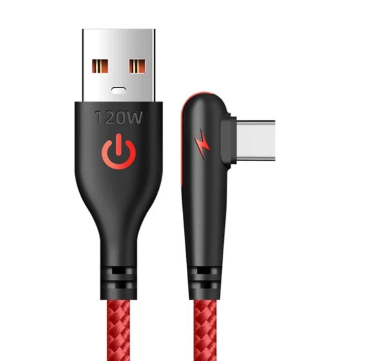 Кабель для швидкої зарядки плетений USB Type C Червоний