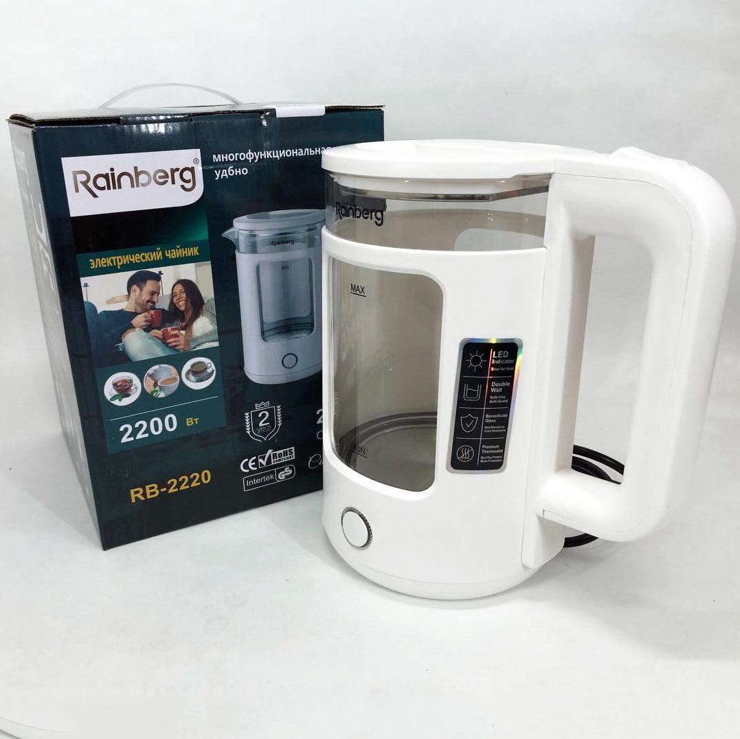 Електрочайник Rainberg RB-2220 2200 Вт 2 л Білий (266166) Електрочайник Rainberg RB-2220 2200 Вт 2 л Білий (266166)